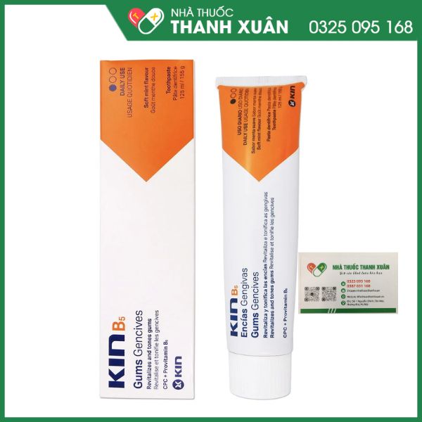 Kem đánh răng KIN B5 125 ml làm sạch mảng bám và phục hồi nướu răng